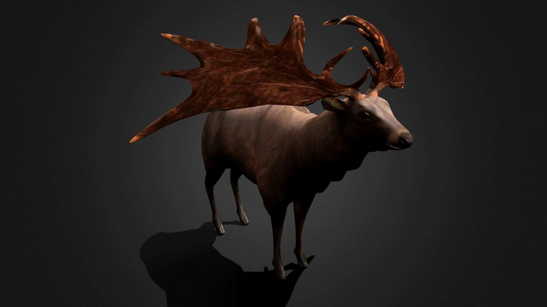 Megaloceros - Idle Animated Low-poly 3D model_10