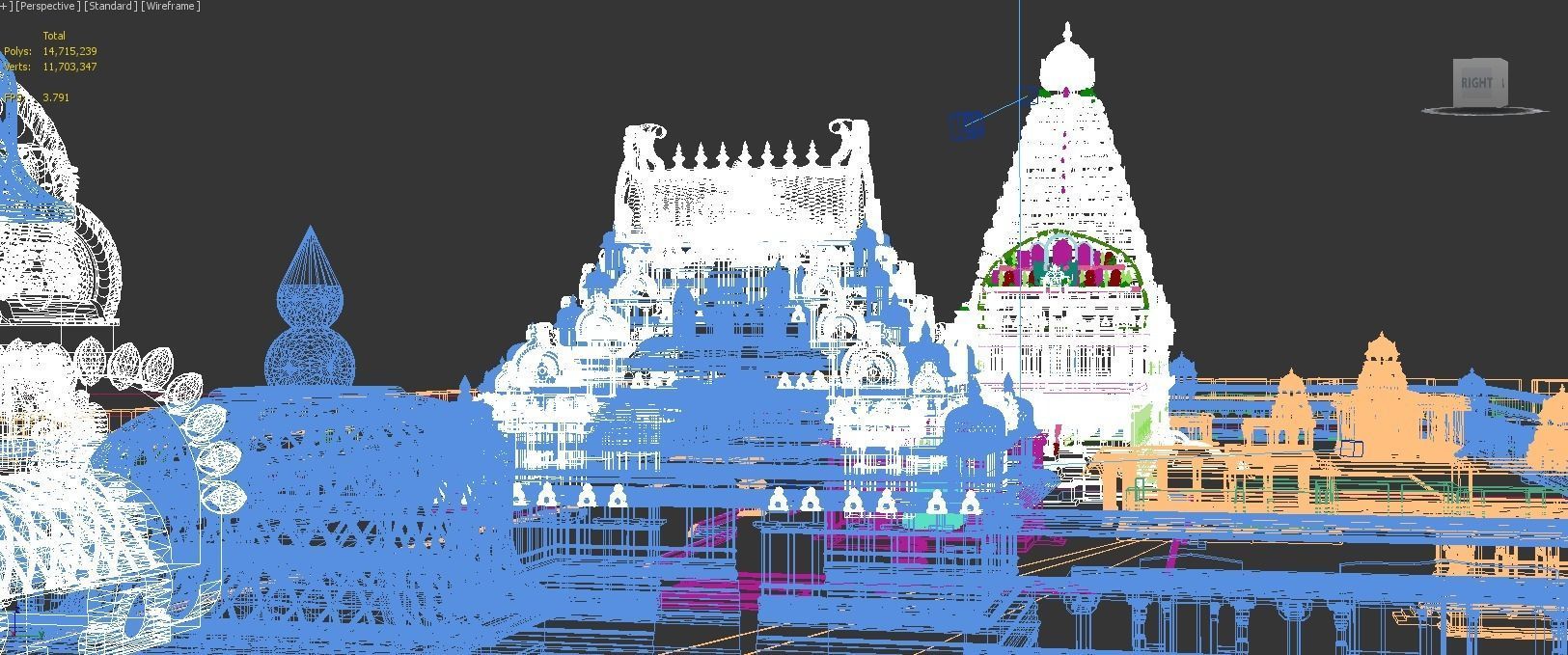 World Famous Thanjavur Big temple 3d model india Low-poly 3D model_29