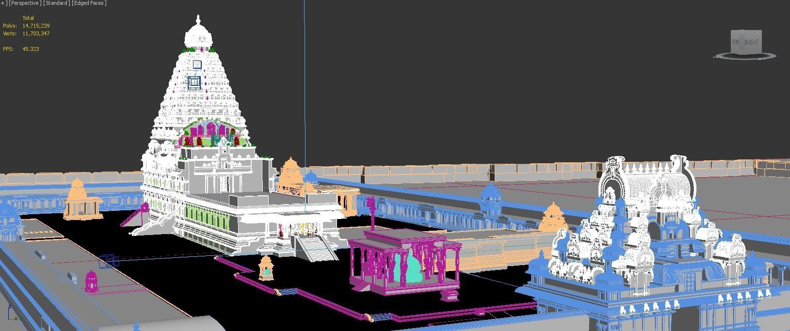 World Famous Thanjavur Big temple 3d model india Low-poly 3D model_20
