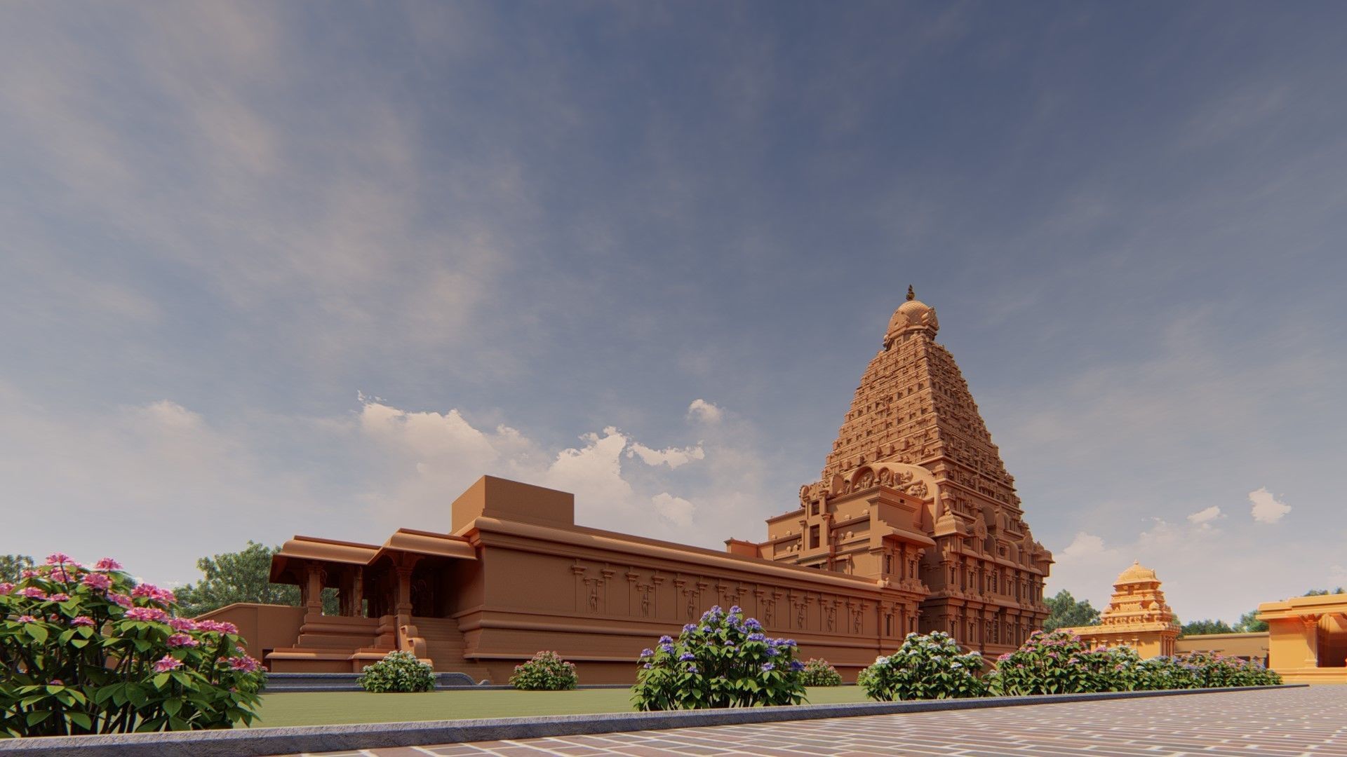 World Famous Thanjavur Big temple 3d model india Low-poly 3D model_3