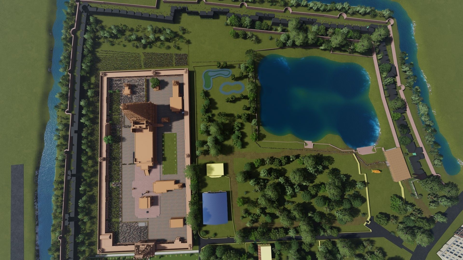 World Famous Thanjavur Big temple 3d model india Low-poly 3D model_12