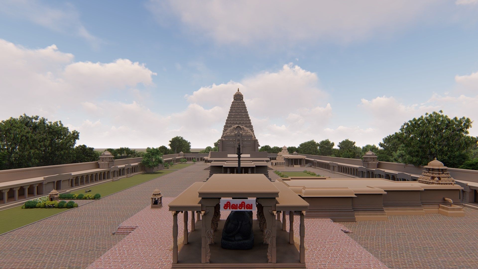 World Famous Thanjavur Big temple 3d model india Low-poly 3D model_17
