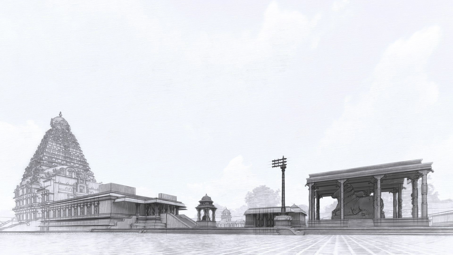 World Famous Thanjavur Big temple 3d model india Low-poly 3D model_25