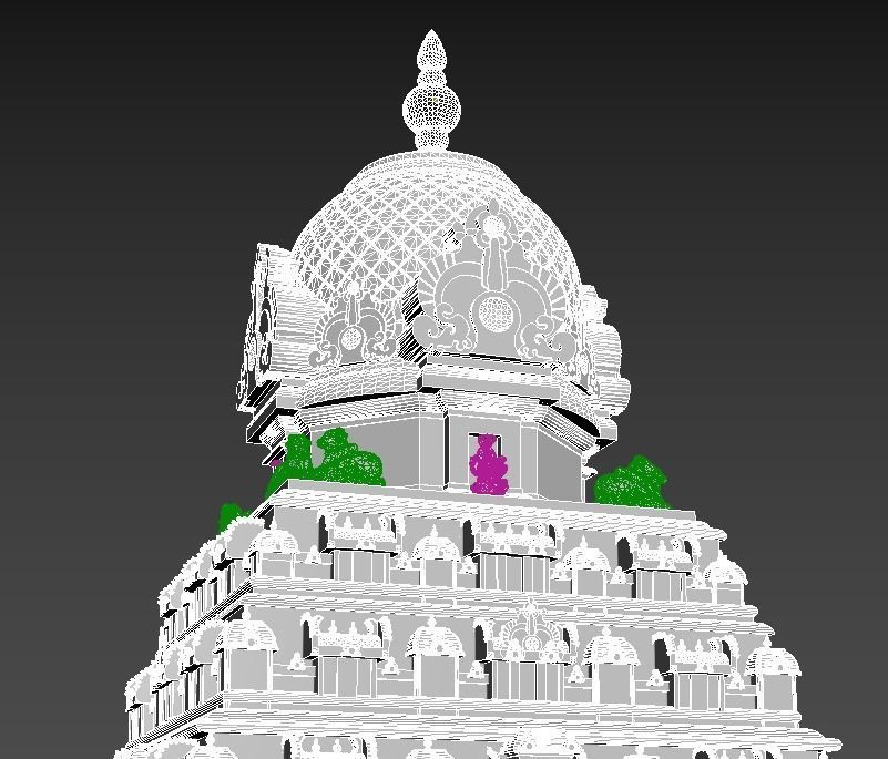 World Famous Thanjavur Big temple 3d model india Low-poly 3D model_26