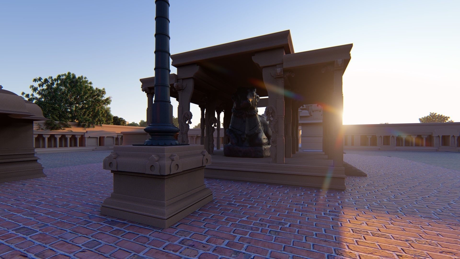 World Famous Thanjavur Big temple 3d model india Low-poly 3D model_28