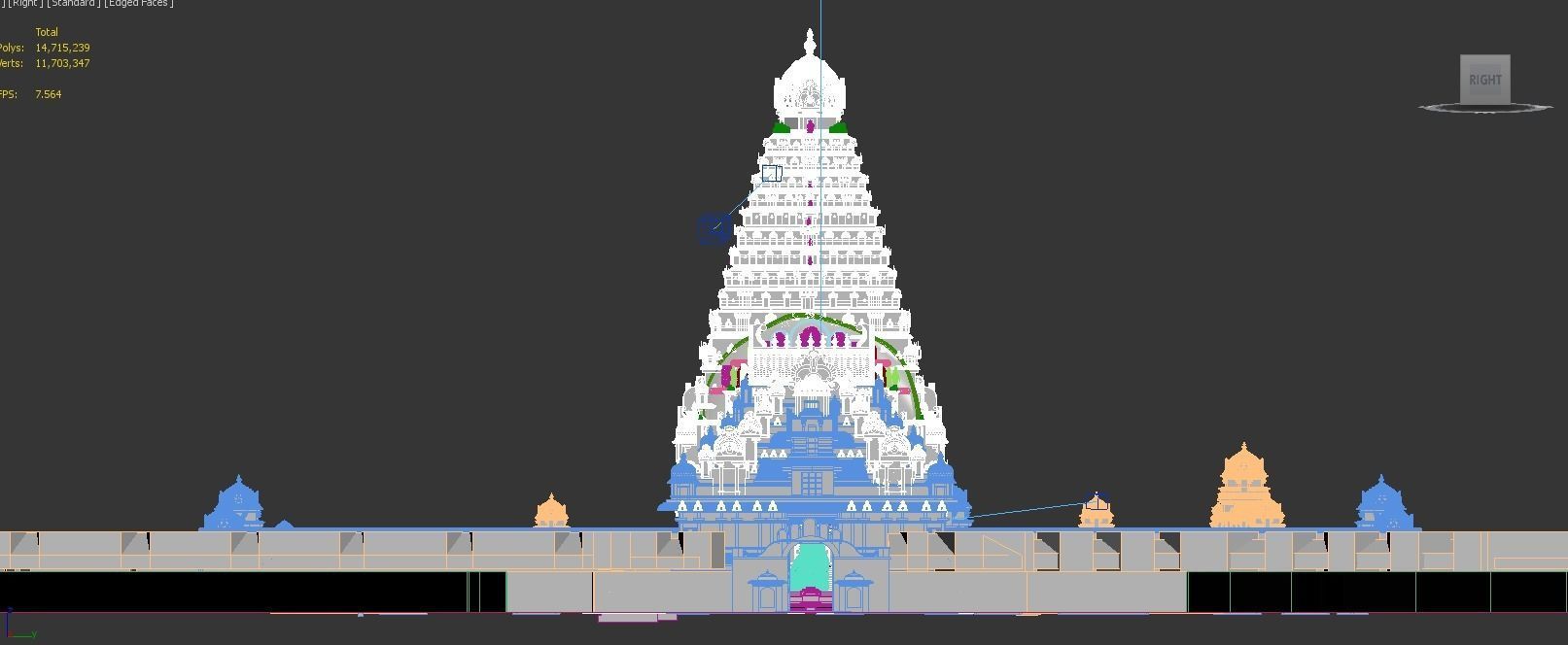 World Famous Thanjavur Big temple 3d model india Low-poly 3D model_19