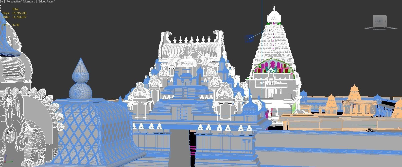 World Famous Thanjavur Big temple 3d model india Low-poly 3D model_18