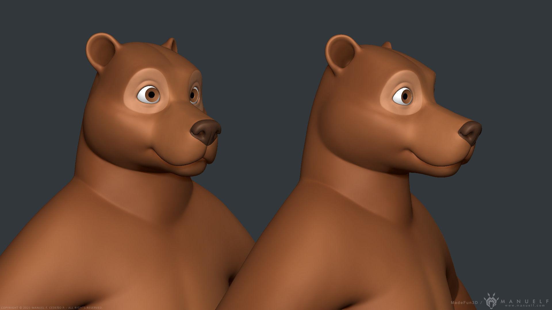 Stylized Cartoon Bear - Biped 3D model_6