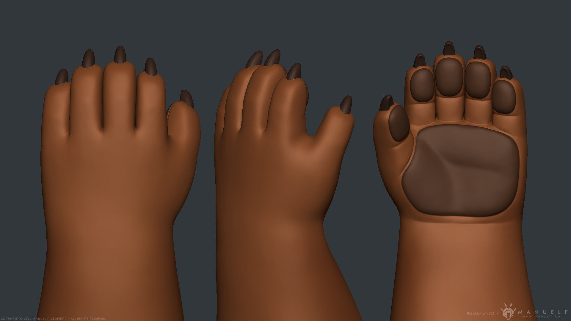 Stylized Cartoon Bear - Biped 3D model_10