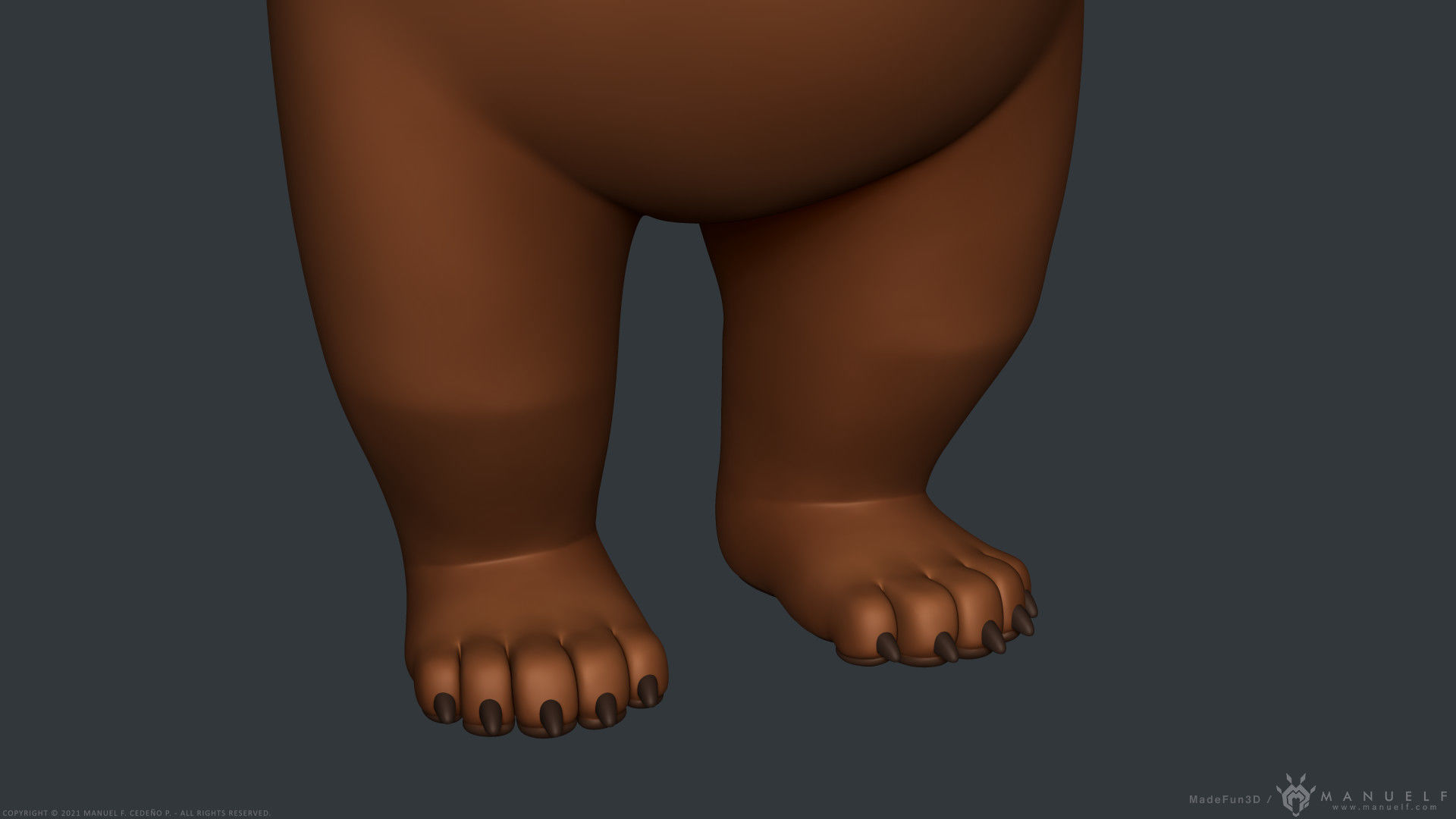 Stylized Cartoon Bear - Biped 3D model_8