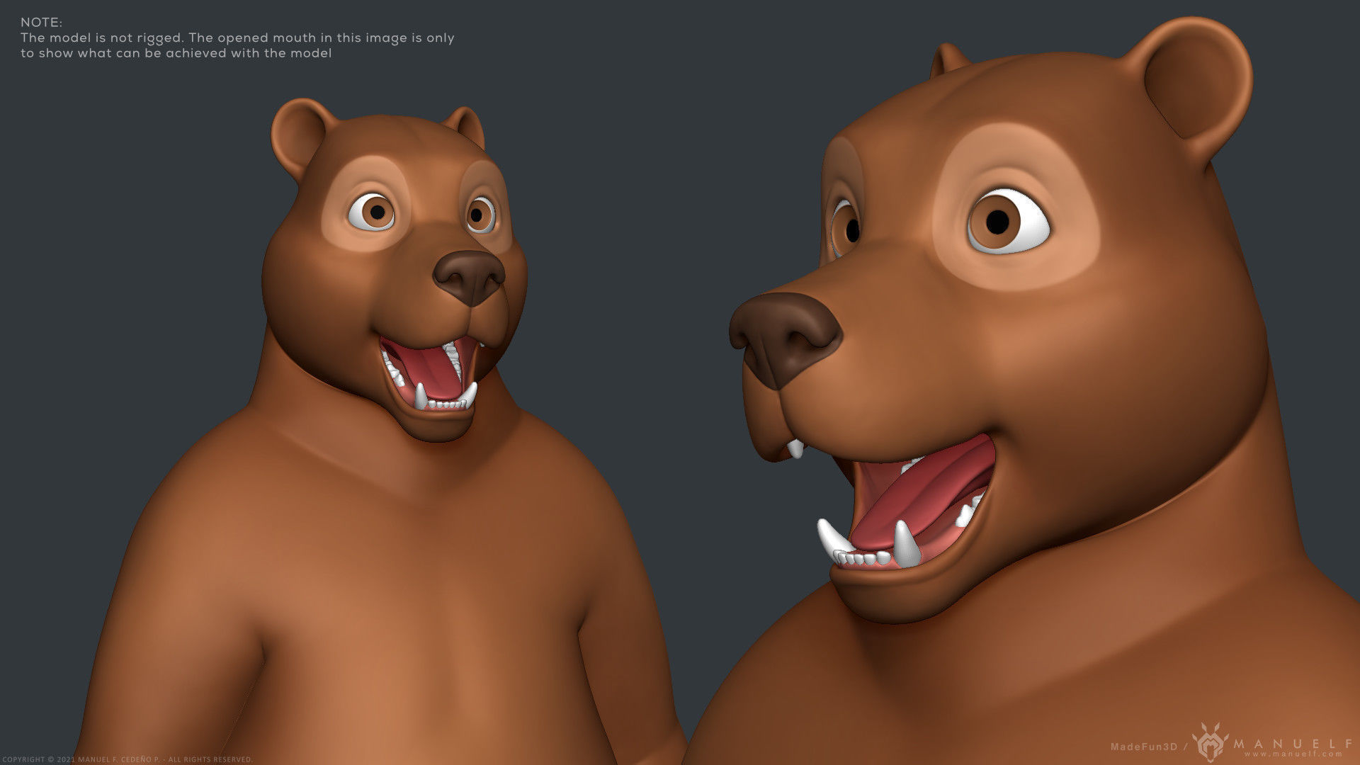 Stylized Cartoon Bear - Biped 3D model_13