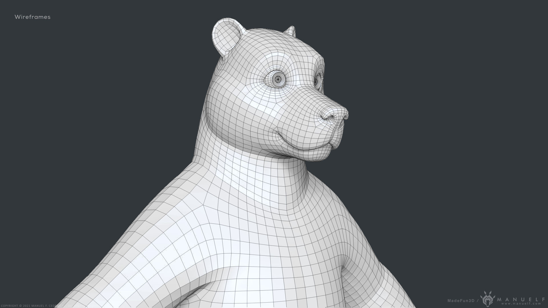 Stylized Cartoon Bear - Biped 3D model_18