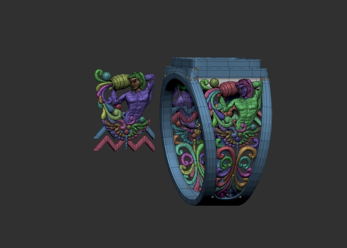 aquarius zodiac sign 3D print model_2