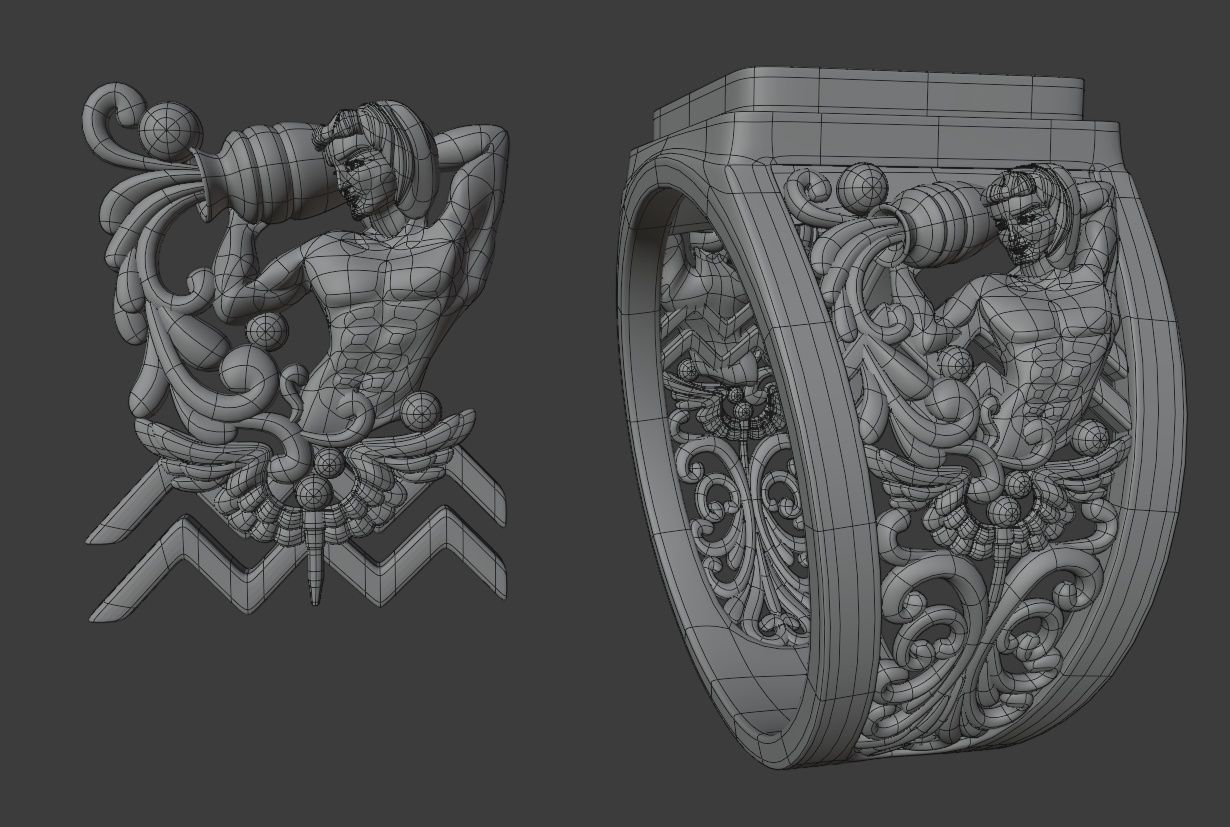 aquarius zodiac sign 3D print model_1