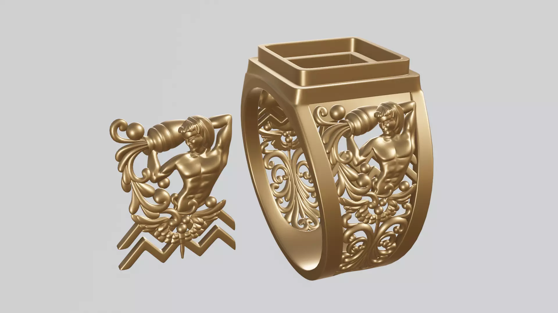 aquarius zodiac sign 3D print model_0