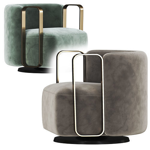 Fendi Kelly BRACELET ARMCHAIR 3D model 4