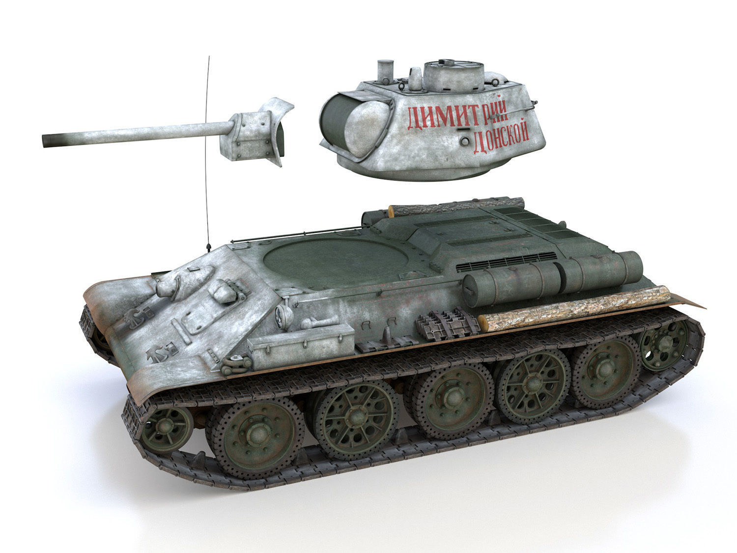 OT-34-76 - Soviet Flamethrower Tank - DD 3D model_9