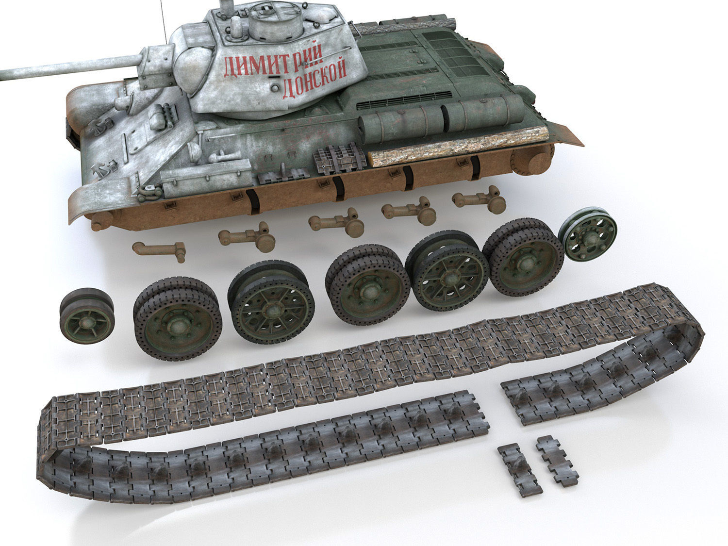 OT-34-76 - Soviet Flamethrower Tank - DD 3D model_10