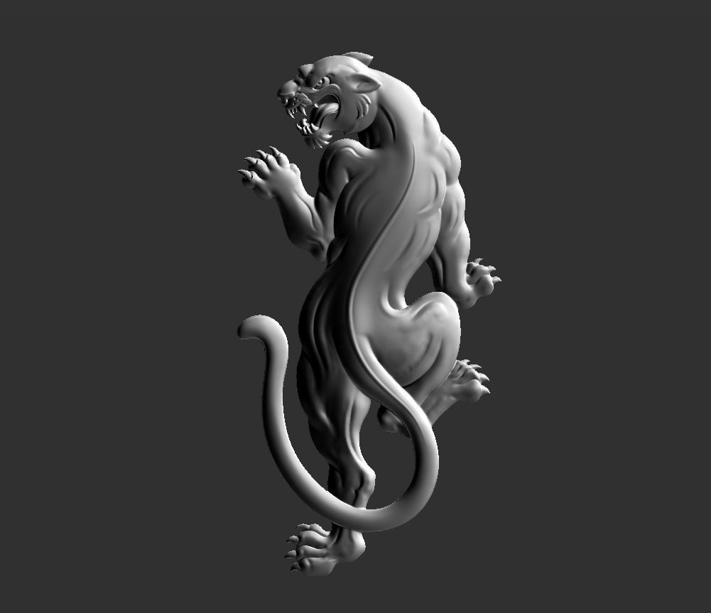 angry leopard 3D print model_7