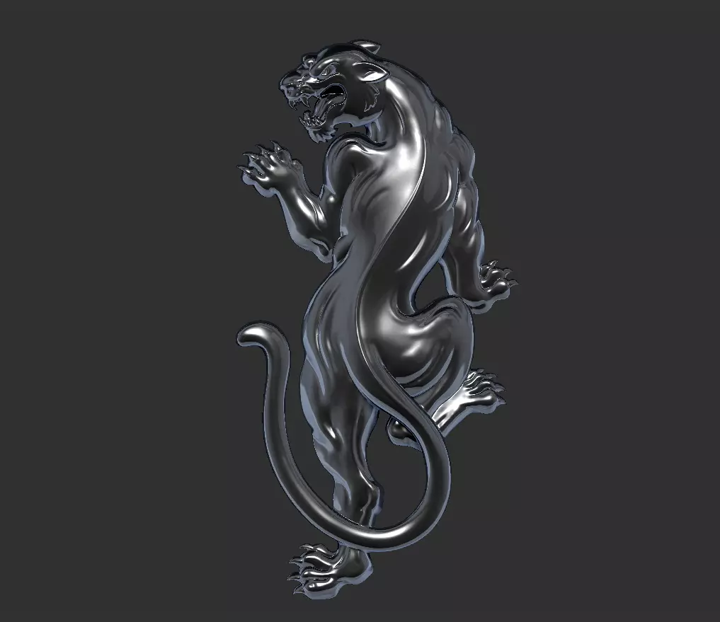 angry leopard 3D print model_0