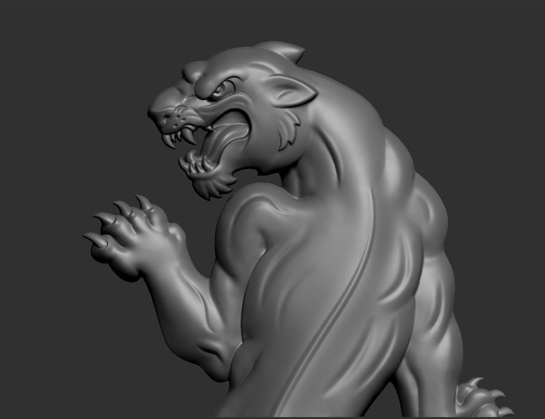 angry leopard 3D print model_5