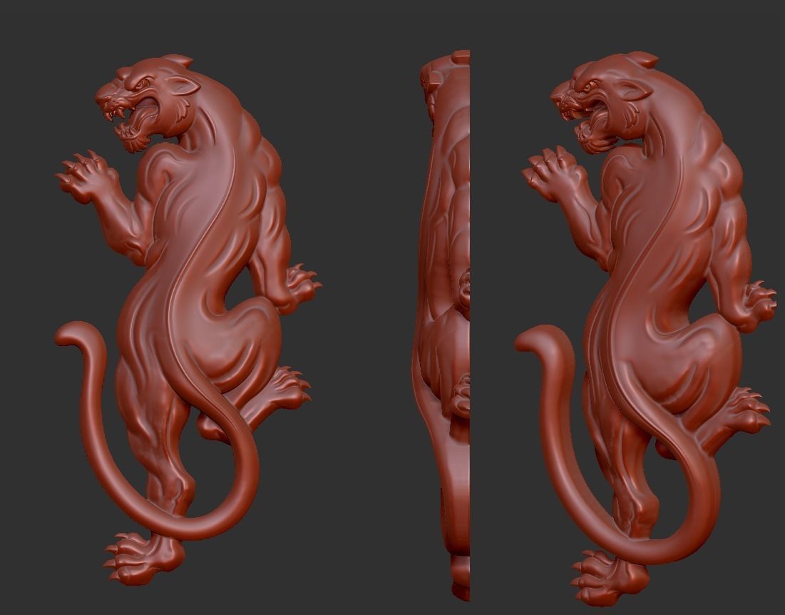 angry leopard 3D print model_9