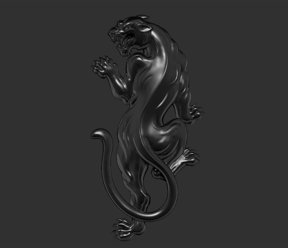 angry leopard 3D print model_1