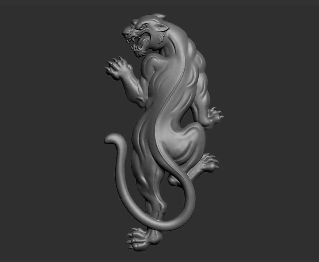 angry leopard 3D print model_4