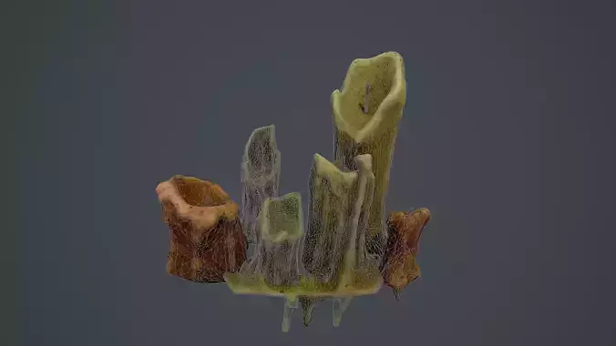 Melted Candles 3d gaming model