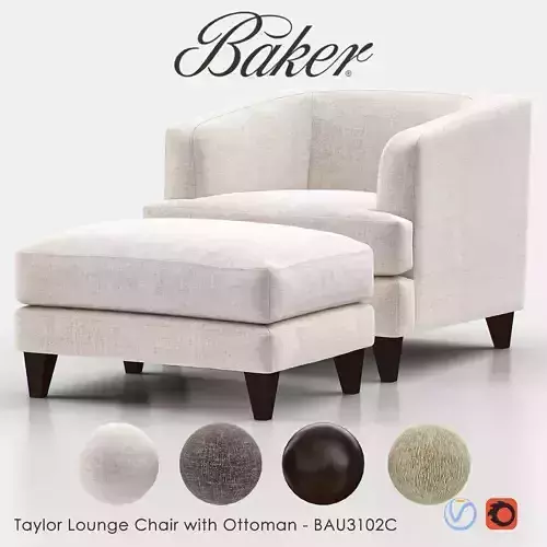 TAYLOR Lounge Chair with Ottoman BAU3102C