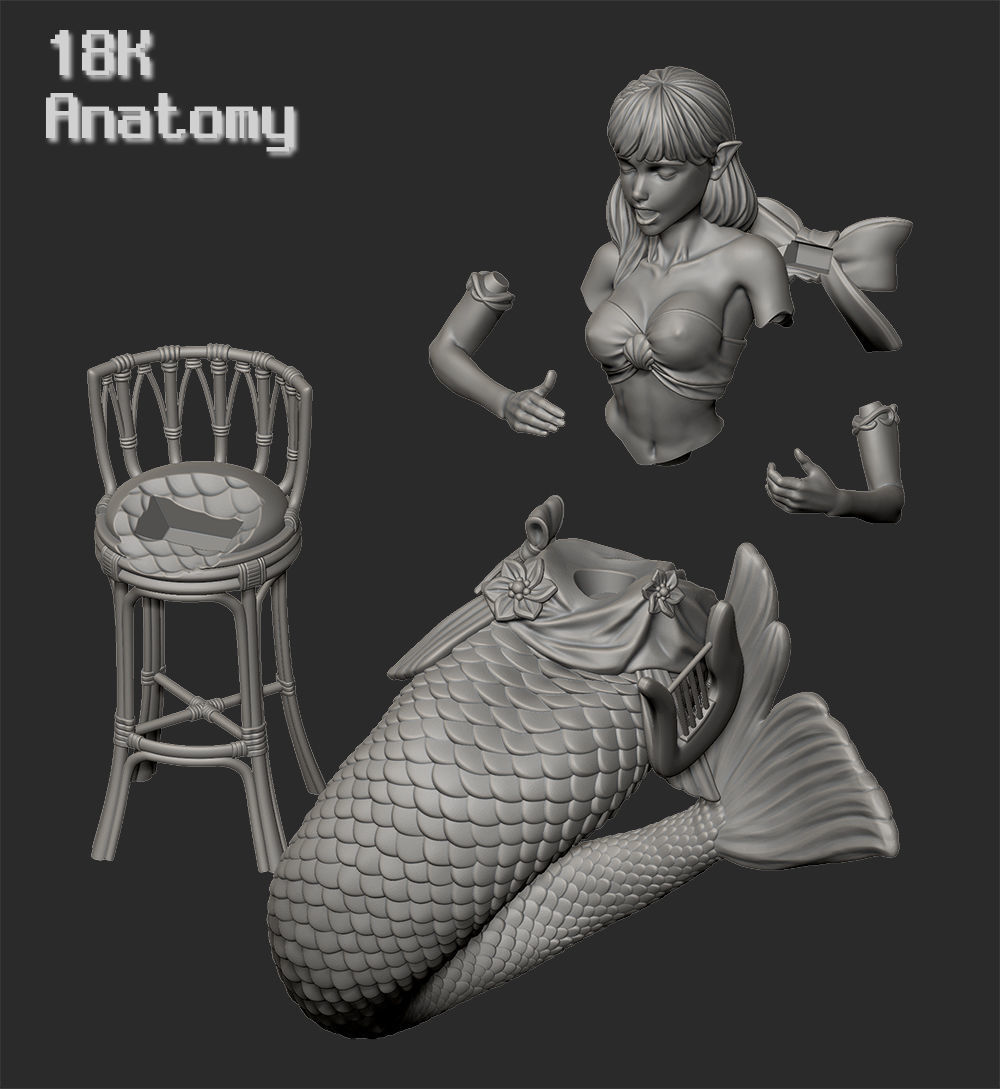 A daily life in fantasy world - Busking Siren 3D print model_6