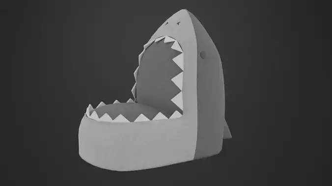 Sharky the Shark Kids Small Bean Bag Chair Free 3D model