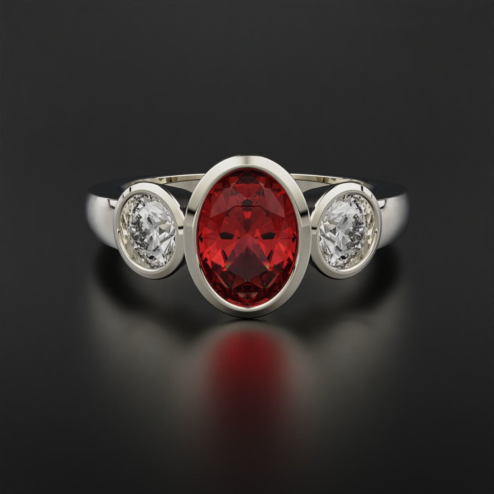 Ruby Engagemnet ring  3D print model_2