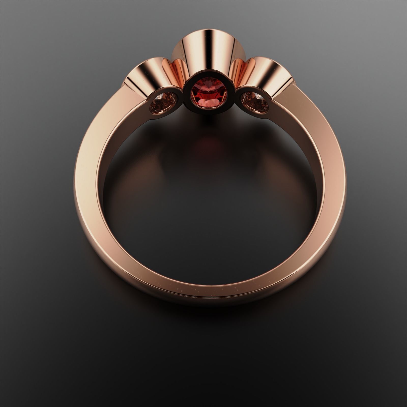 Ruby Engagemnet ring  3D print model_6