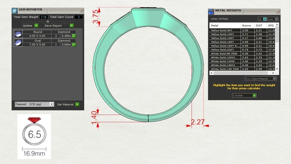 Ruby Engagemnet ring  3D print model_9