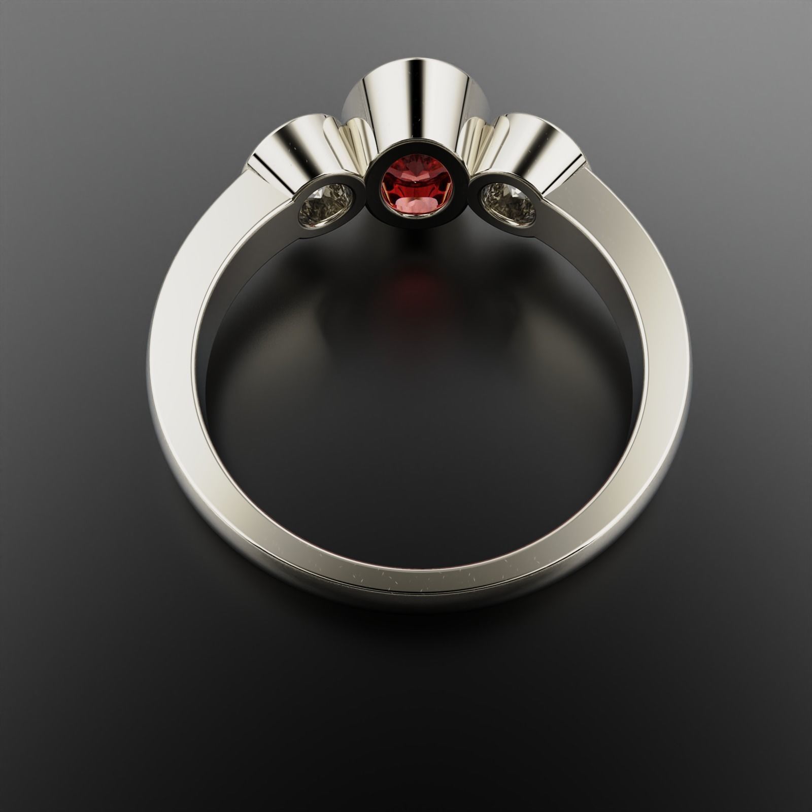 Ruby Engagemnet ring  3D print model_8