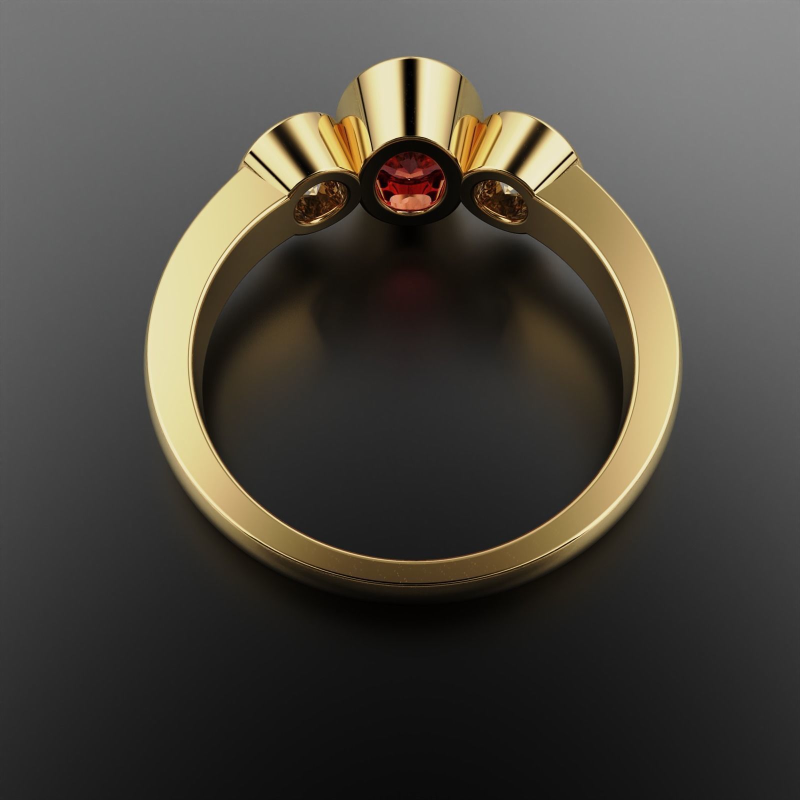 Ruby Engagemnet ring  3D print model_7