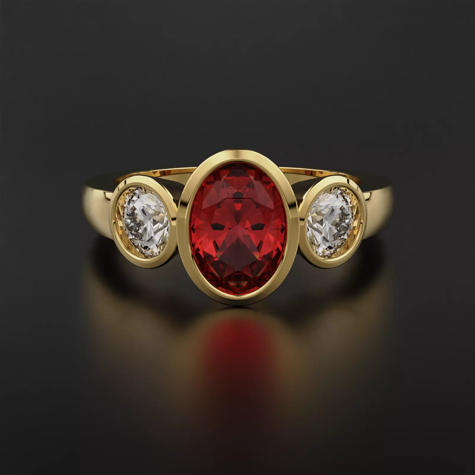 Ruby Engagemnet ring  3D print model_0