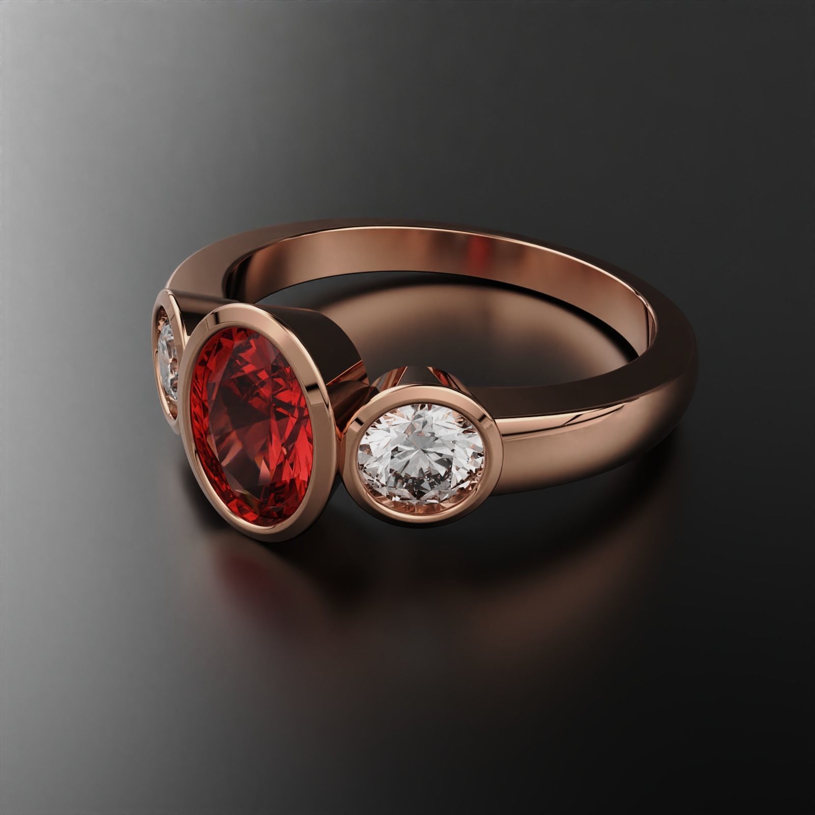 Ruby Engagemnet ring  3D print model_5