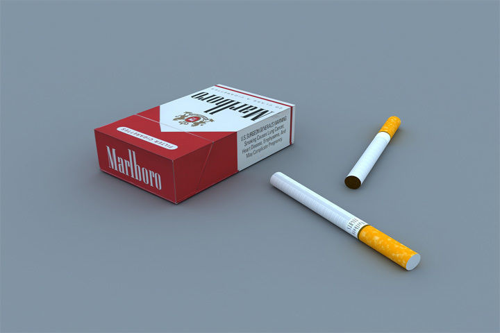Marlboro Box and Cigarettes