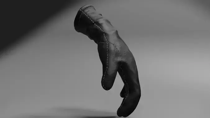 Leather glove low-poly