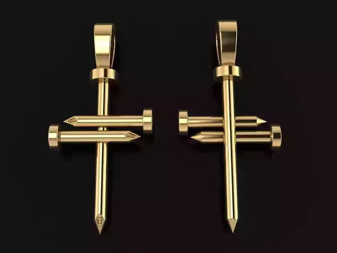 Nail Cross Pendant Mid Size