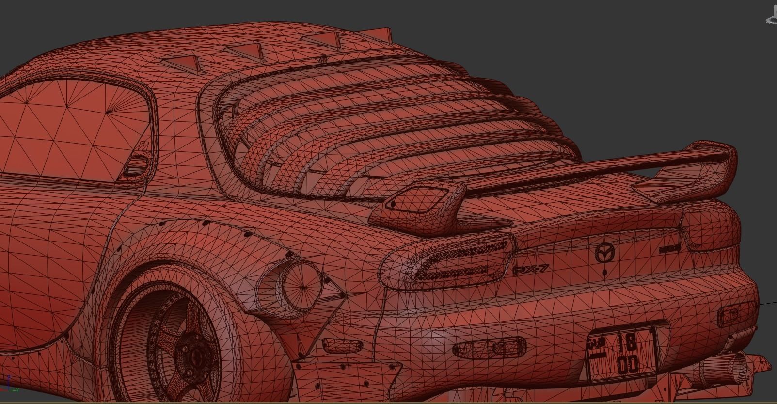 3D model Rx7 FD Rear window carbon fiber Louvers VR / AR / low-poly ...