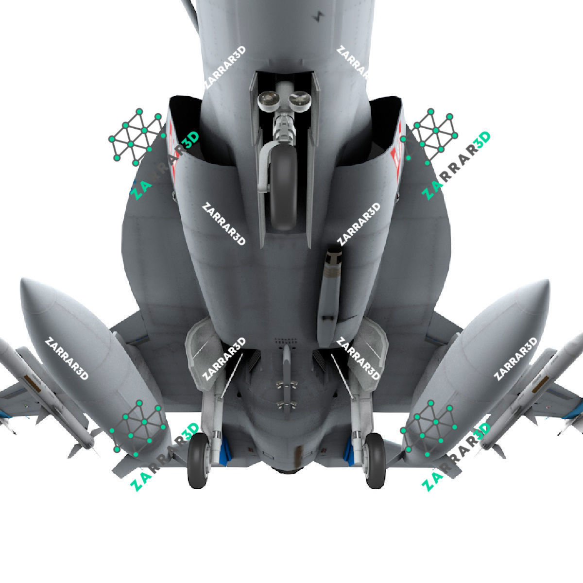 JF-17 Thunder Myanmar Realistic Rigged Model Low-poly 3D model_14