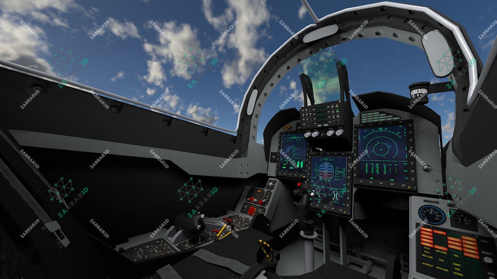 JF-17 Thunder Myanmar Realistic Rigged Model Low-poly 3D model_8