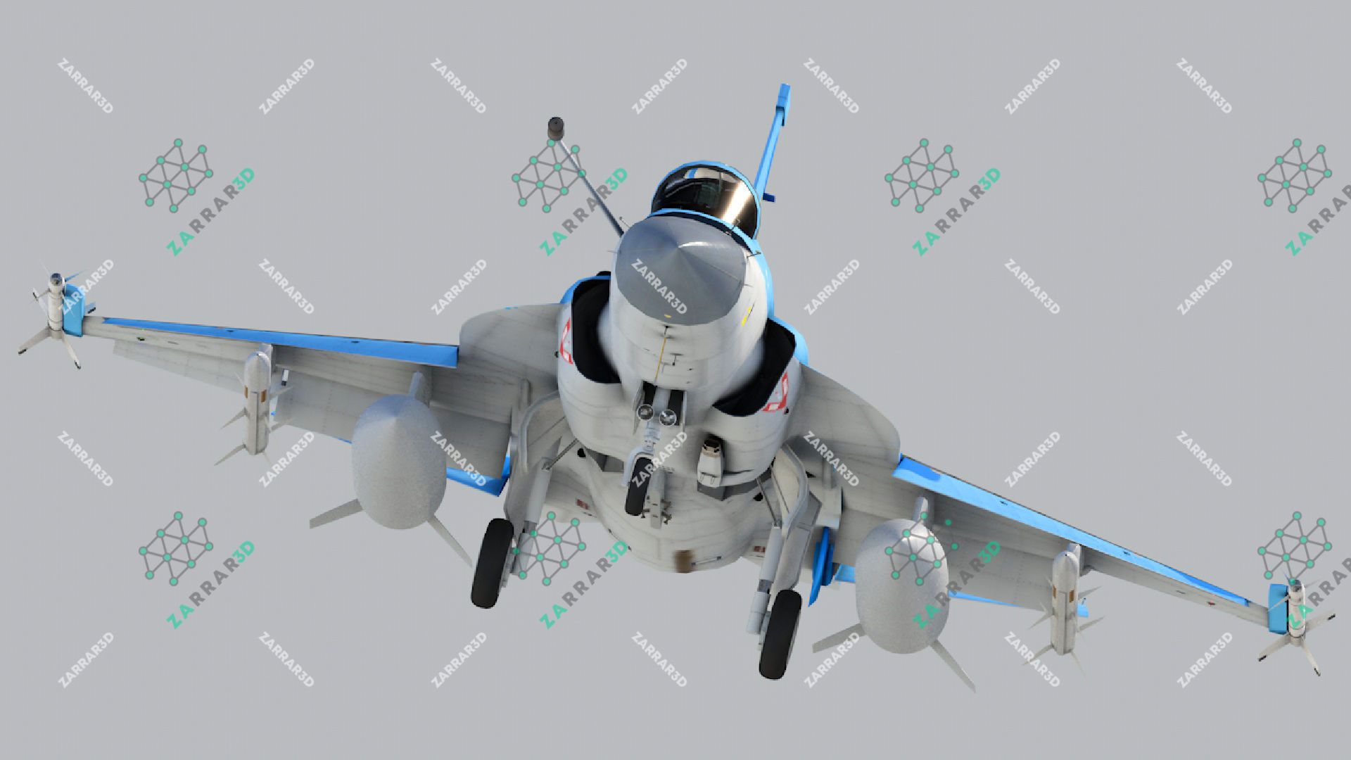 JF-17 Thunder Myanmar Realistic Rigged Model Low-poly 3D model_1