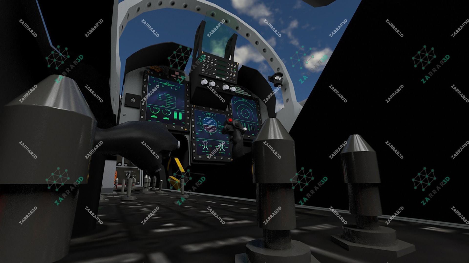 JF-17 Thunder Myanmar Realistic Rigged Model Low-poly 3D model_6