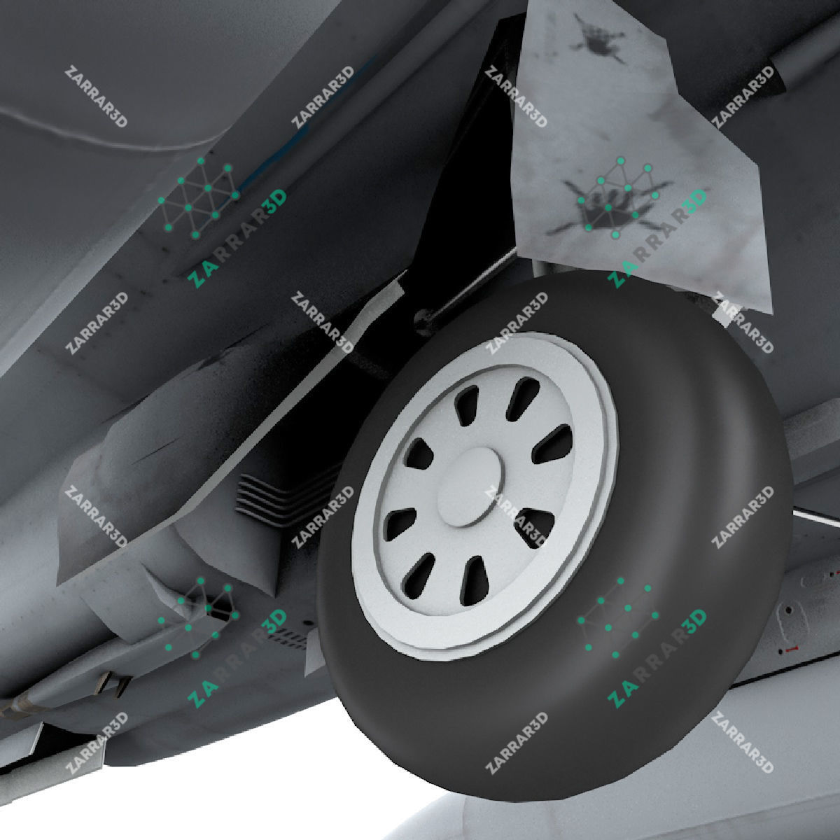 JF-17 Thunder Myanmar Realistic Rigged Model Low-poly 3D model_13