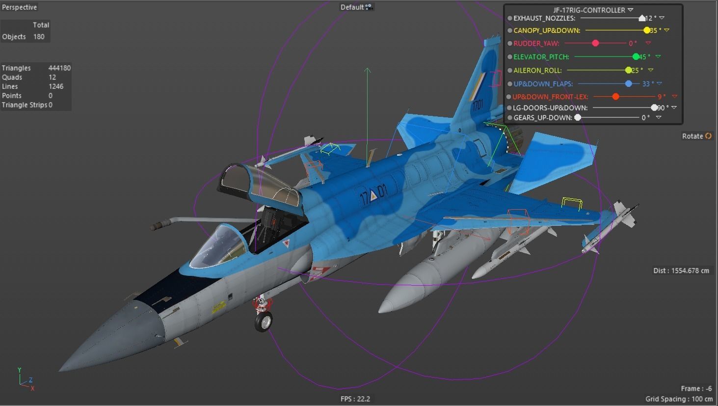 JF-17 Thunder Myanmar Realistic Rigged Model Low-poly 3D model_16