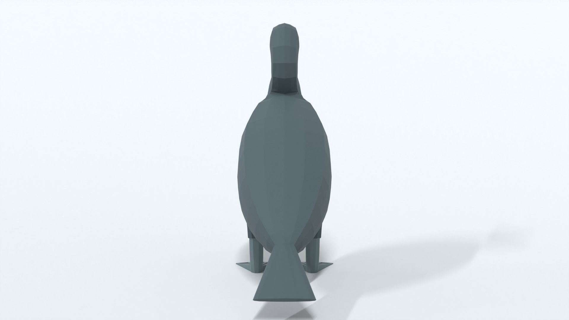 Low Poly Cartoon Great Cormorant Low-poly 3D model_3